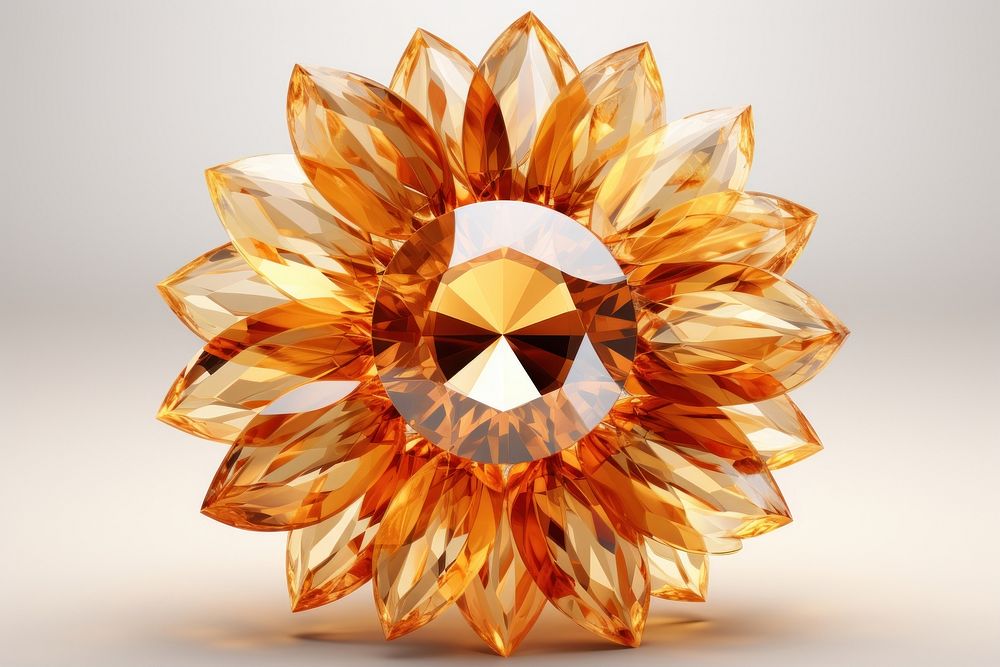 Crystal spring sunflower warm color gemstone jewelry diamond.