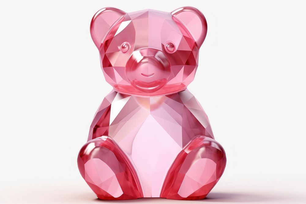 Teddy bear shape gemstone representation celebration creativity.