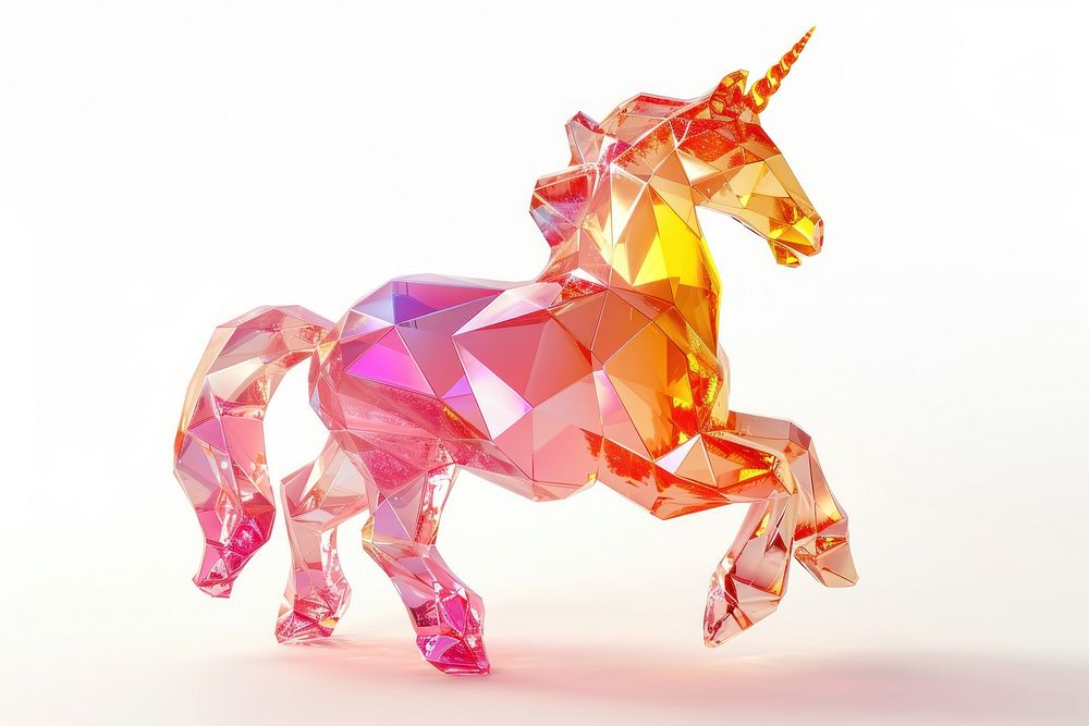Unicorn shape origami animal mammal.