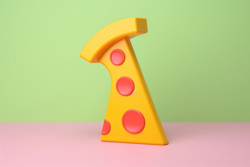 Pizza toy yellow number.