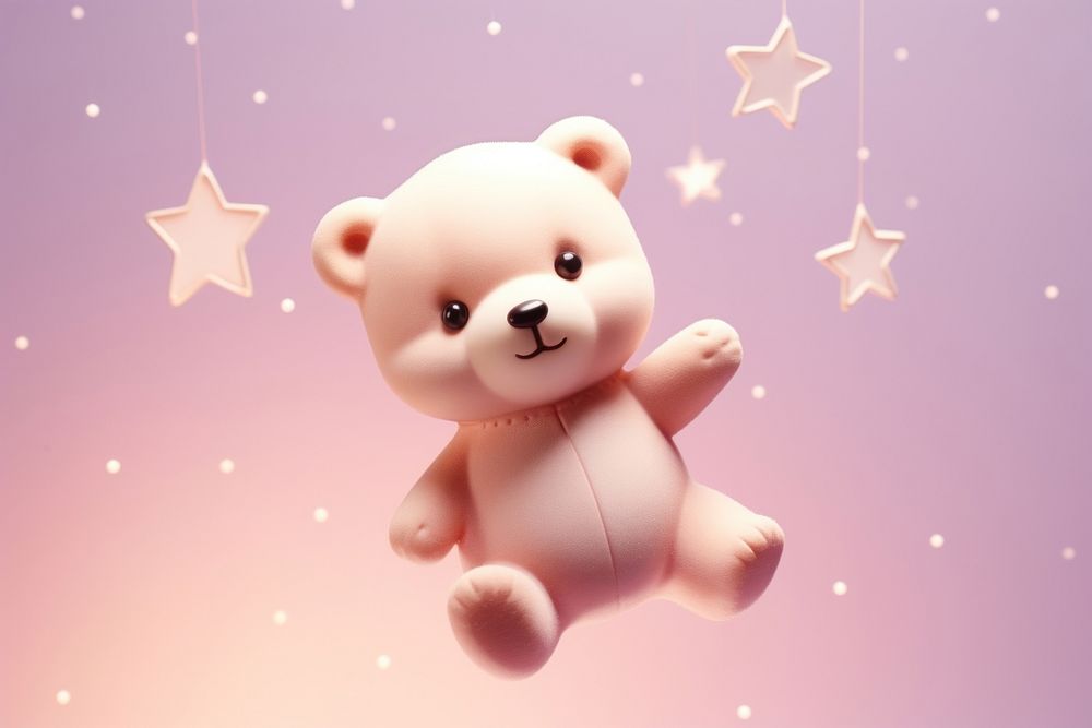 Mammal cute pink bear. AI generated Image by rawpixel.