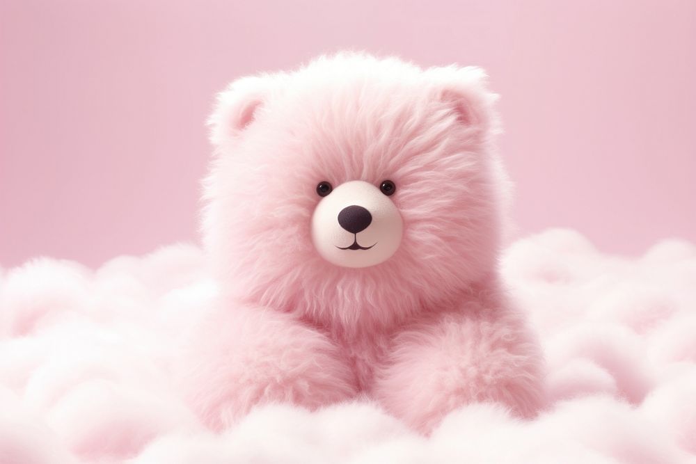 Cute fluffy bear pink toy representation. AI generated Image by rawpixel.