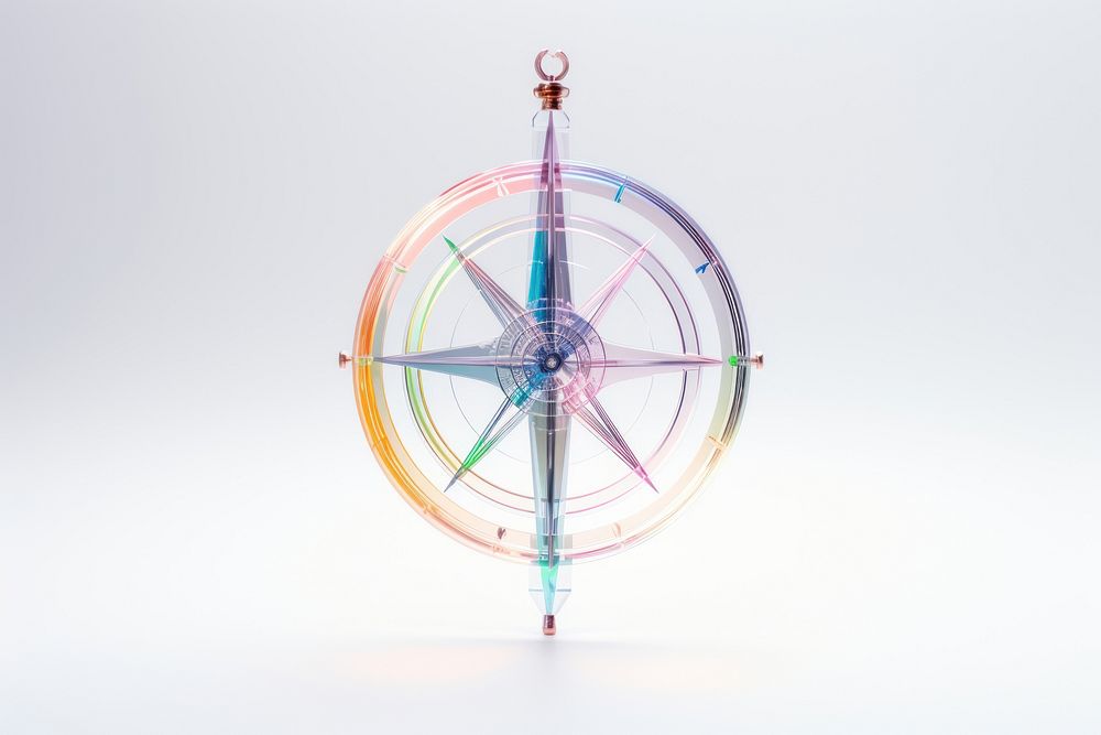 Compass white background chandelier hanging.