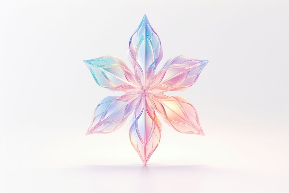 Snowflake petal white background kaleidoscope.