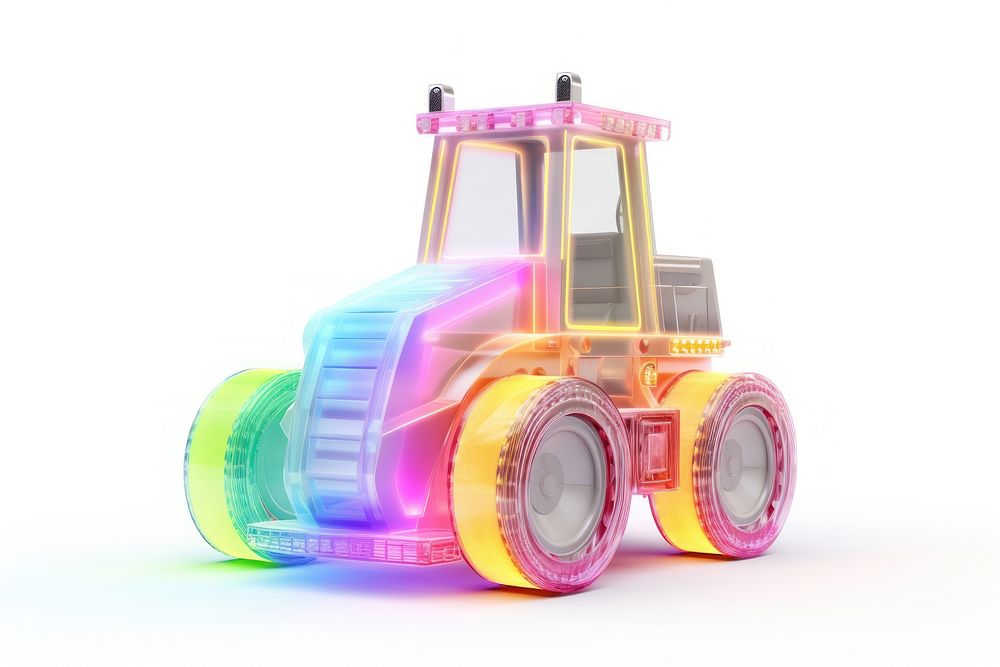 Construction tractor  toy white background.