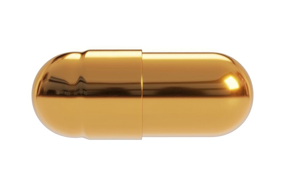 Capsule bullet pill gold.