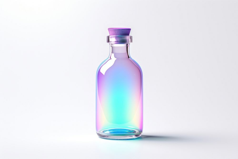 Bottle glass white background biotechnology.