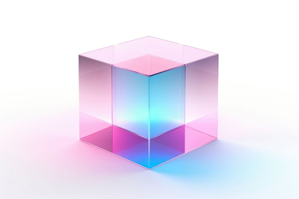 Cube shape white background illuminated.