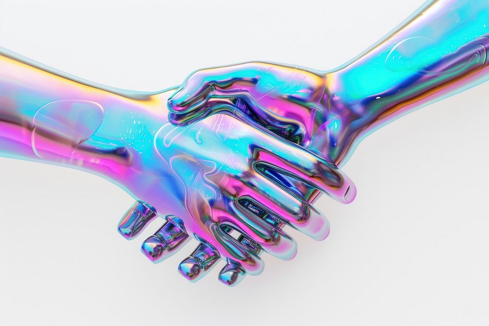 Handshake futuristic appliance abstract.