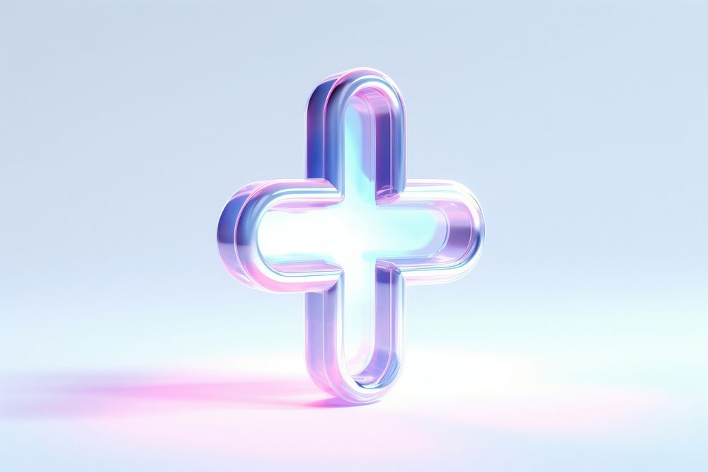Medical cross symbol illuminated futuristic.