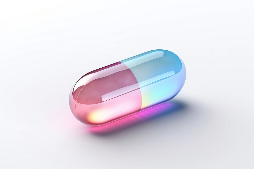 Pill tablet capsule white background biotechnology.