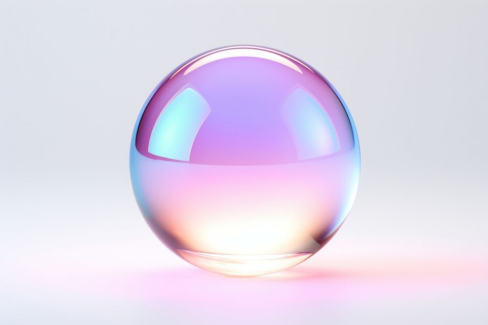 Sphere shape glass white background transparent.