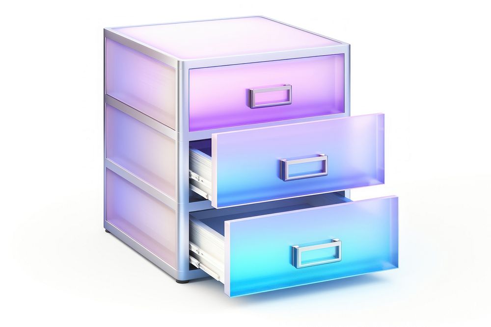 Document file furniture drawer white background.