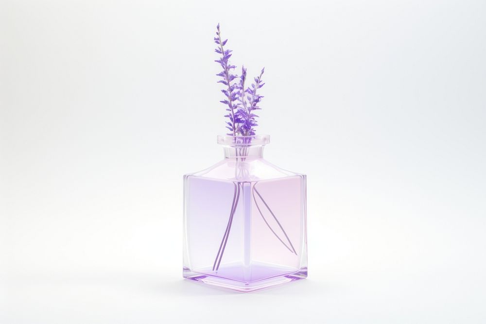 Flower lavender perfume bottle glass.