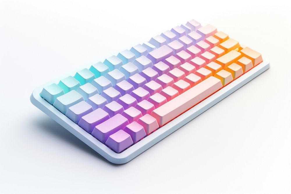Keyboard computer white background electronics.