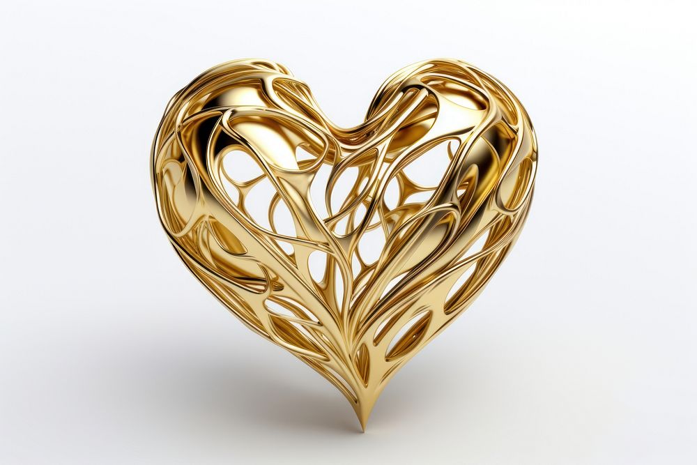 Gold jewelry heart accessories.