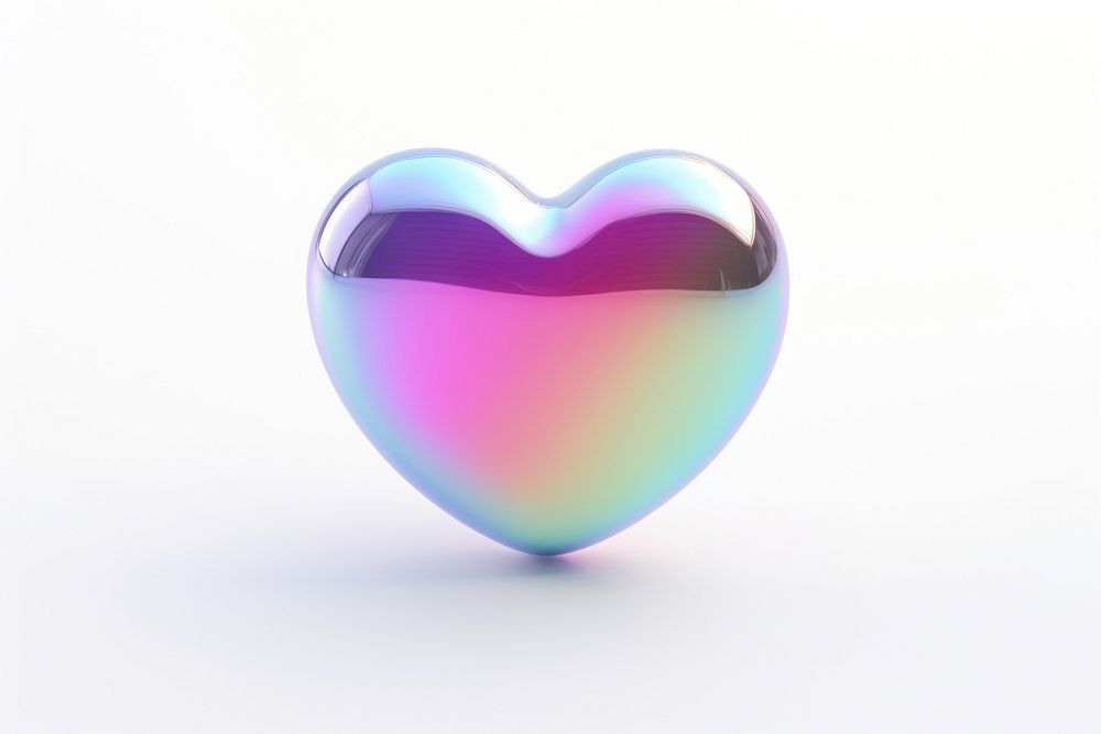 Heart white background refraction reflection.