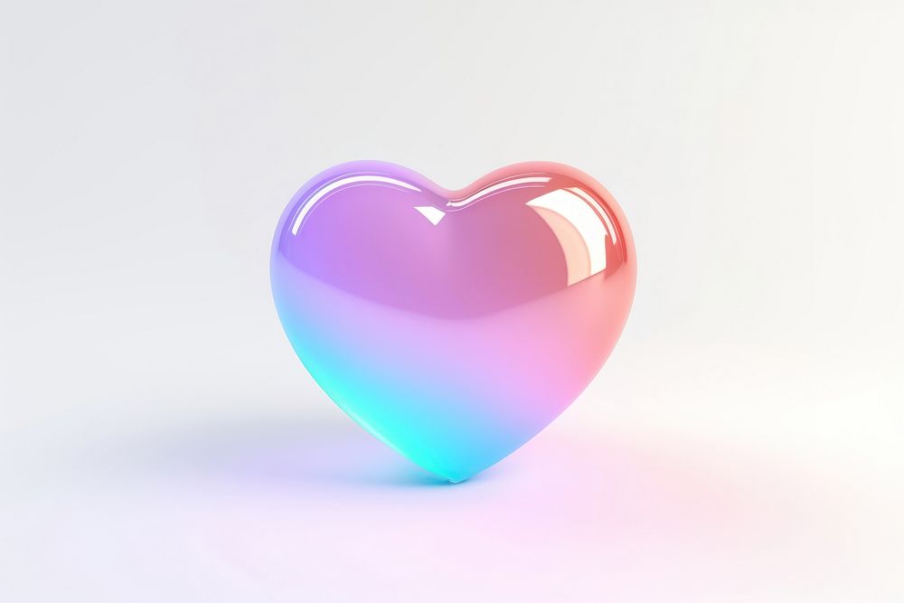 Heart white background abstract glowing.