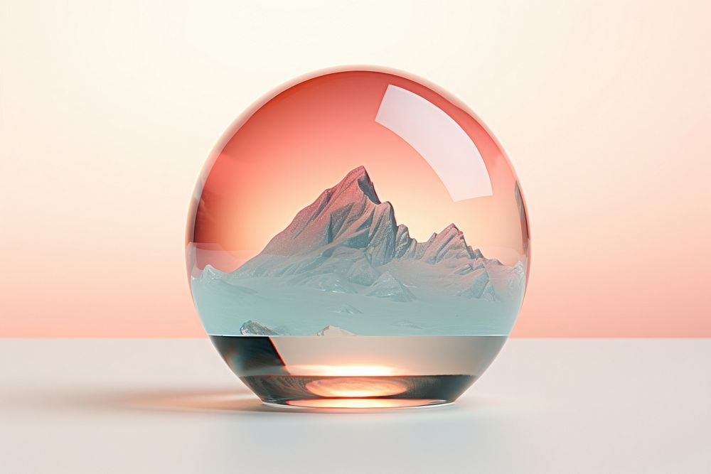 Mountain sphere glass photography.