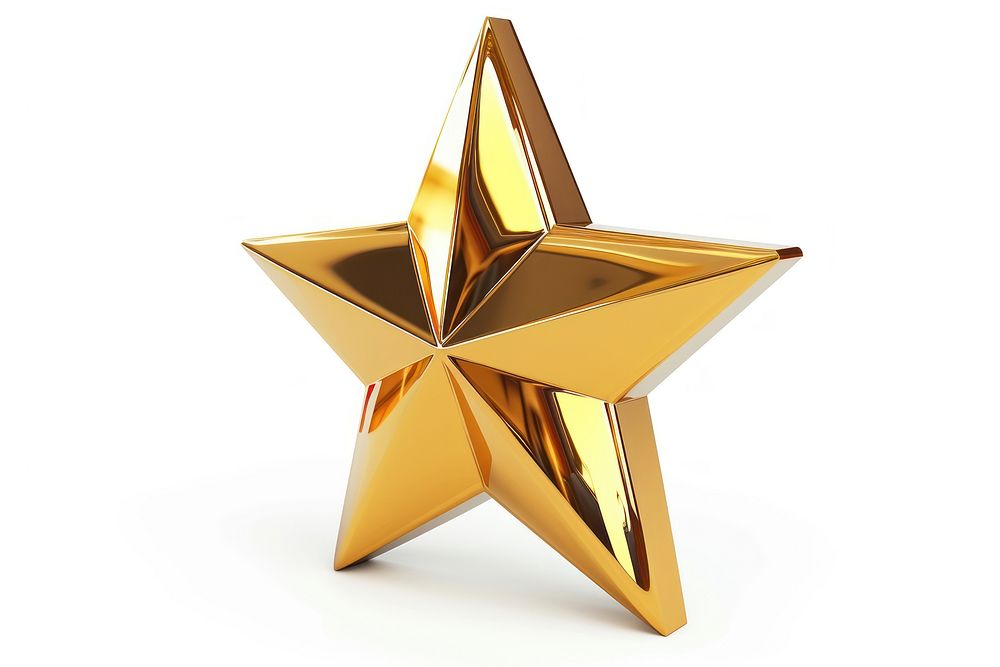 Star gold symbol white background.