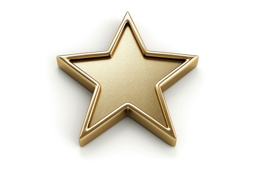 Star symbol gold white background.