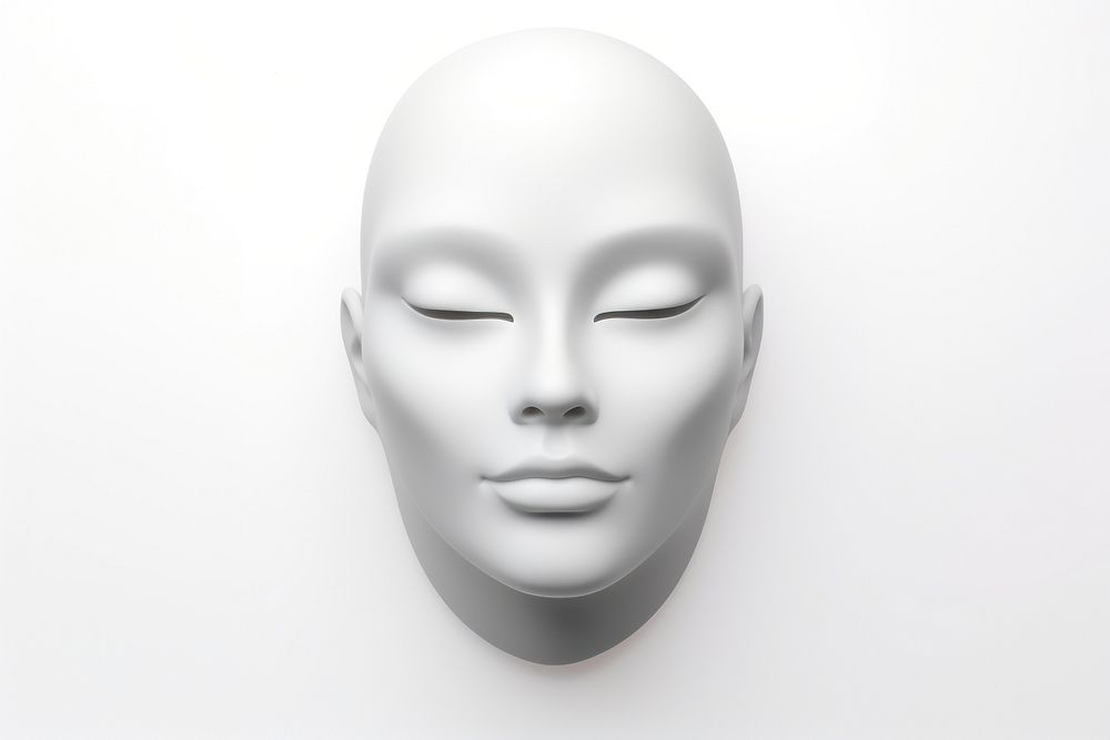 Woman face portrait white mask.