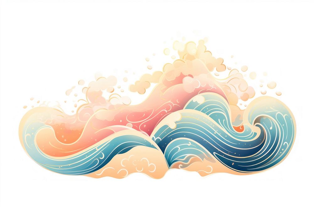 Wave painting pattern drawing.