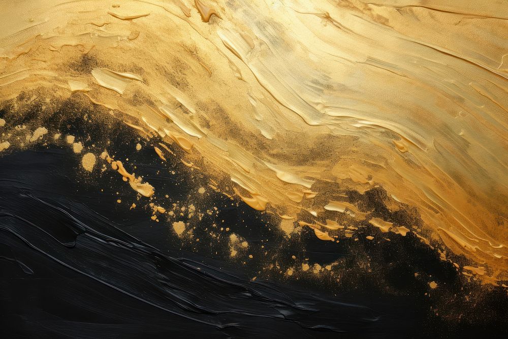  Acrylic paint abstract textured gold. AI generated Image by rawpixel.