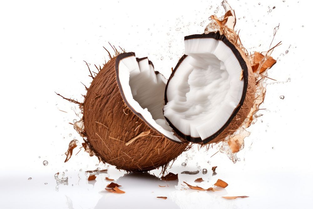 Coconut broken food freshness. AI generated Image by rawpixel.