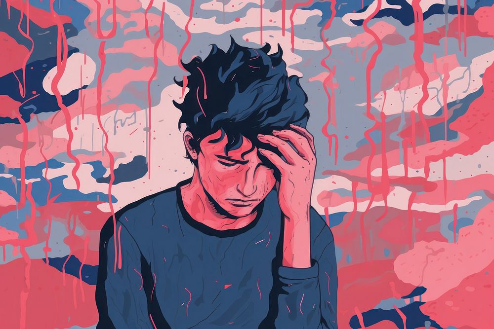 Major depression disorder painting adult art. AI generated Image by rawpixel.