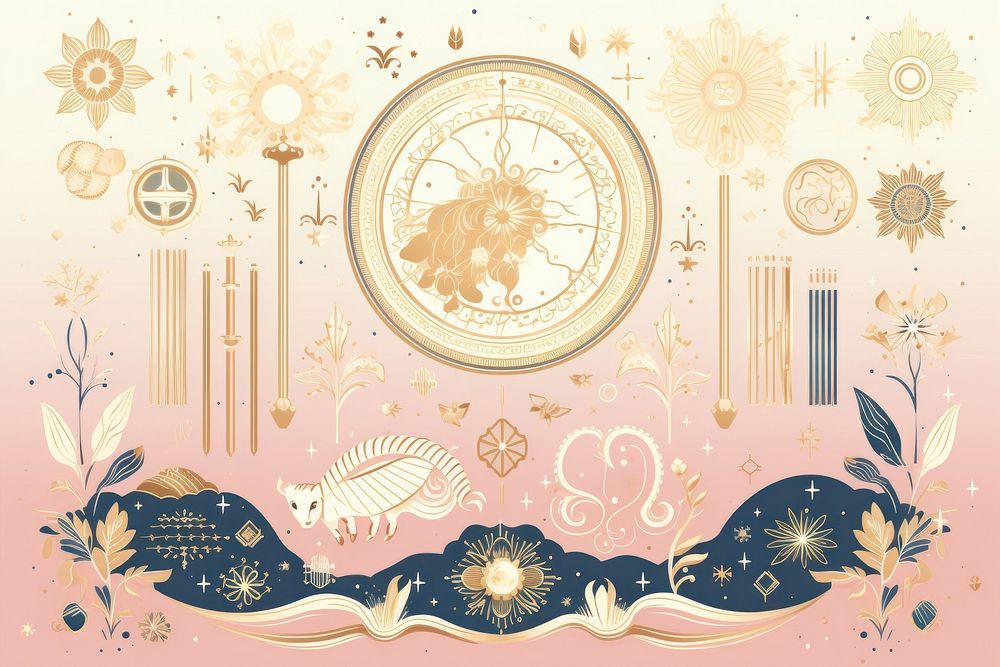 Astrology backgrounds pattern gold.