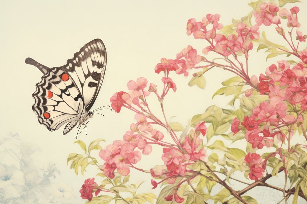 Butterfly Floral Photography flower blossom pattern.