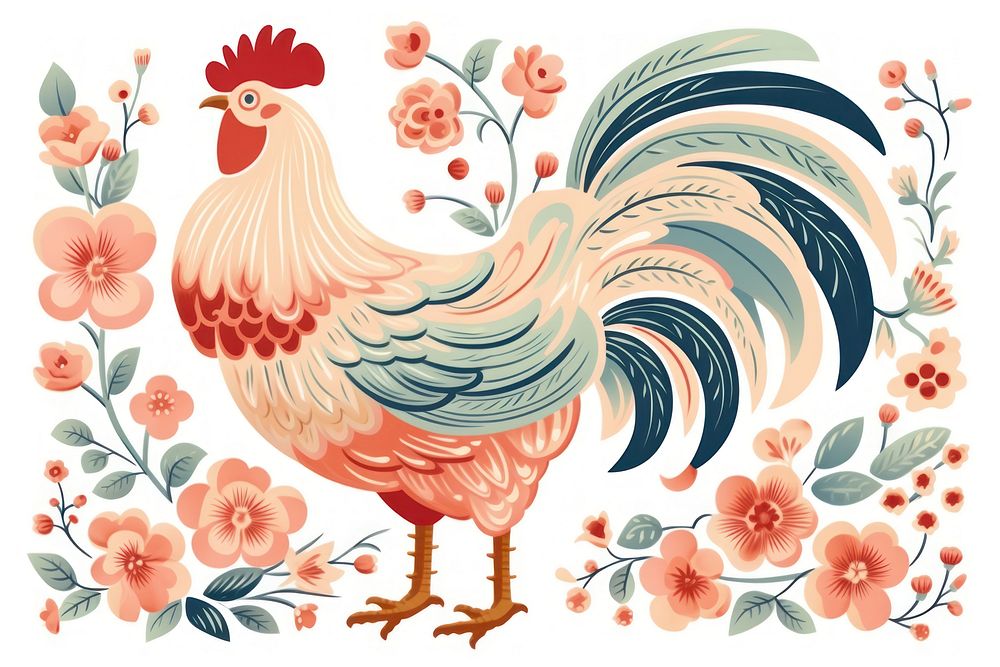 Chicken poultry pattern drawing.