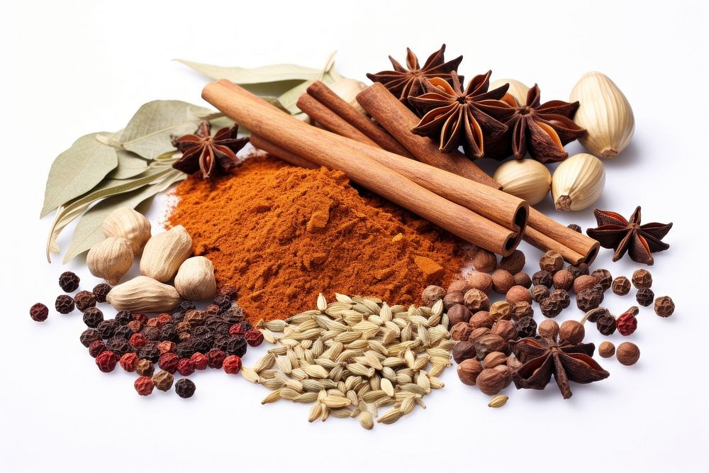 Spices food white background ingredient. AI generated Image by rawpixel.