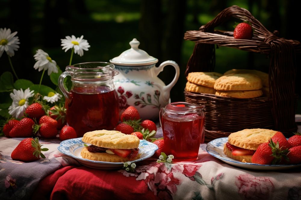 Cookies picnic berry strawberry.