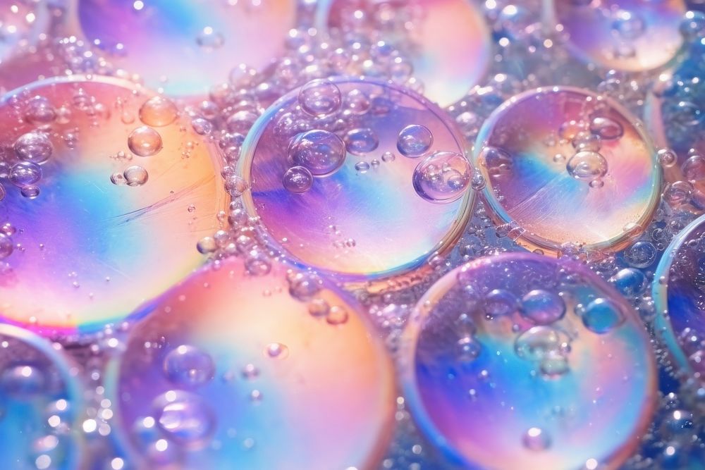 Bubble soap texture backgrounds rainbow sphere.