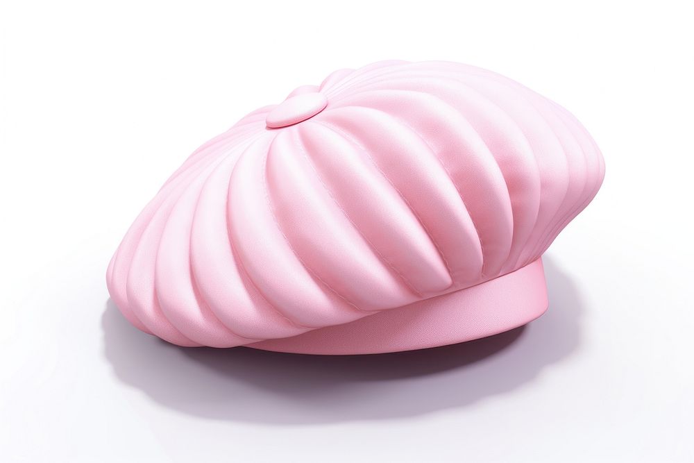 Beret hat food pink white background. AI generated Image by rawpixel.