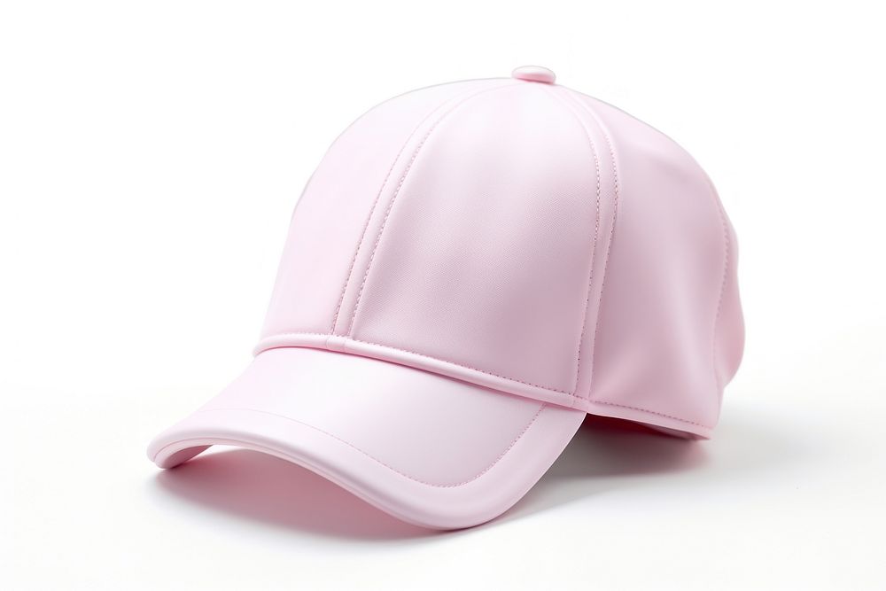 Pink cap white background headwear. AI generated Image by rawpixel.