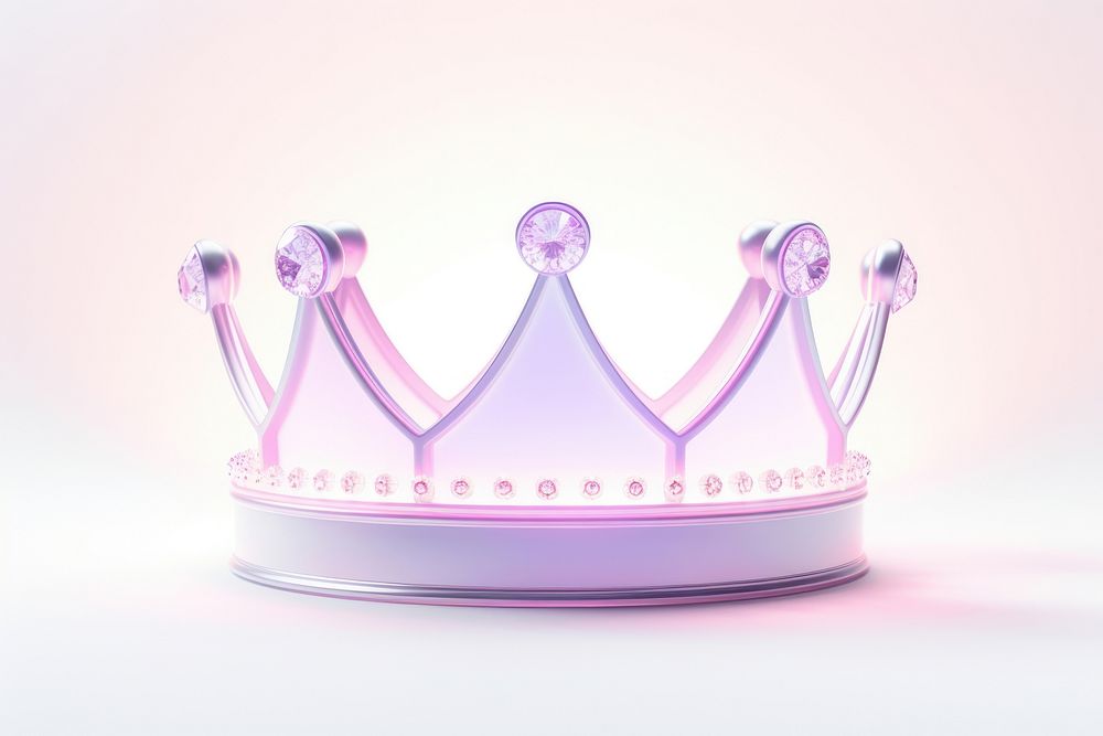 Crown tiara pink illuminated. AI generated Image by rawpixel.