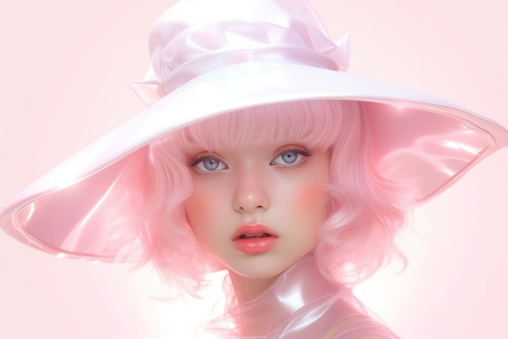 Soft pastel light pink doll cute hat. AI generated Image by rawpixel.
