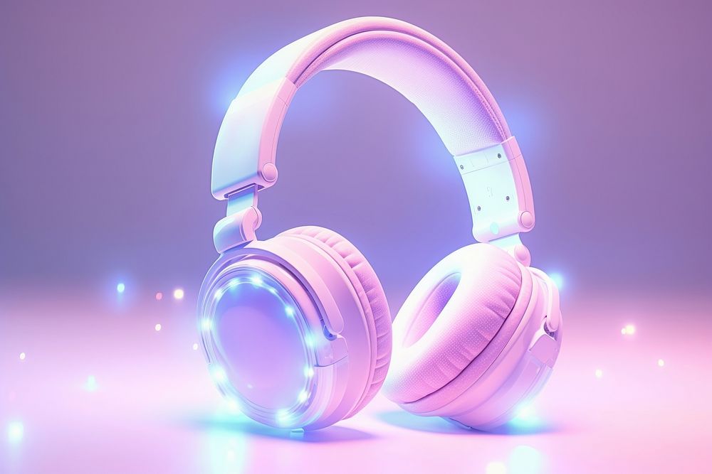 Headphones headset light pink. AI generated Image by rawpixel.