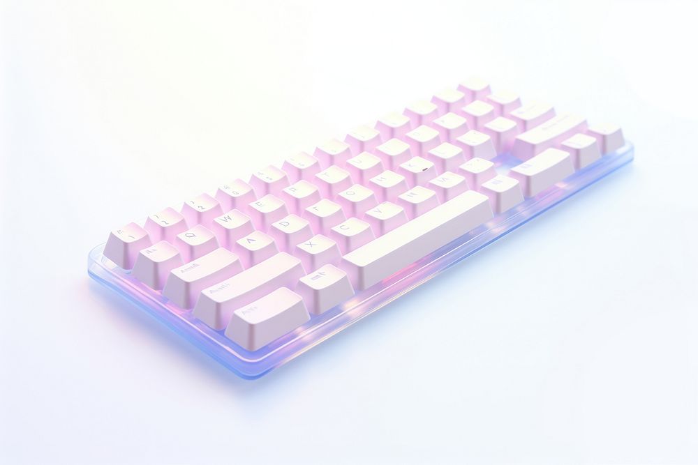 Keyboard computer pink white background. AI generated Image by rawpixel.
