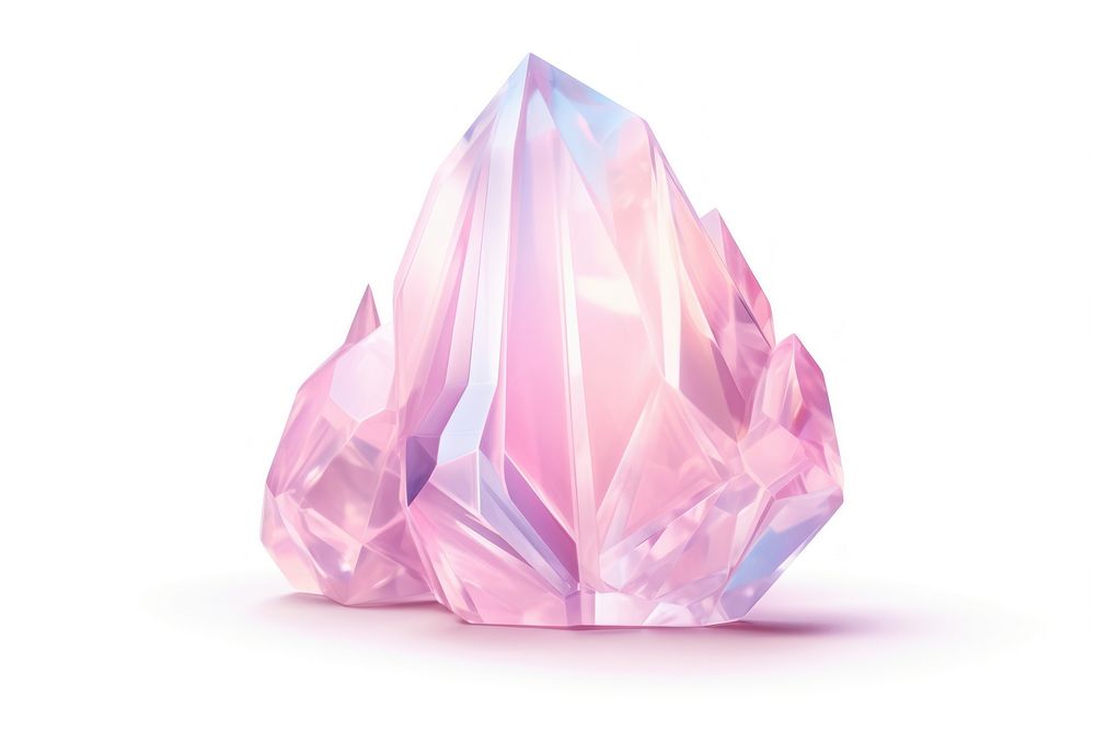 Crystal mineral pink white background. AI generated Image by rawpixel.