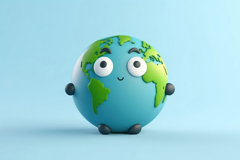 Earth cartoon sphere planet.