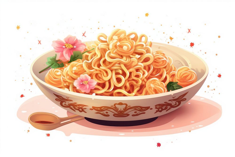 Dan dan noodles spaghetti pasta food.