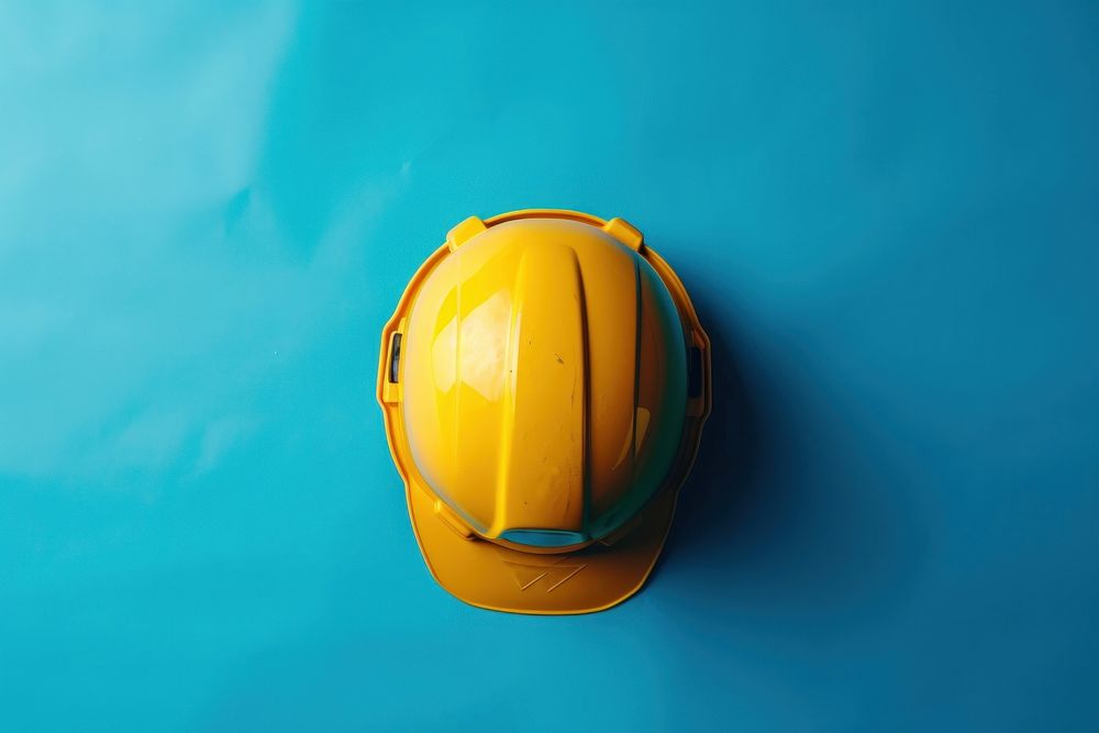 Yellow Safety Helmet helmet hardhat yellow. AI generated Image by rawpixel.