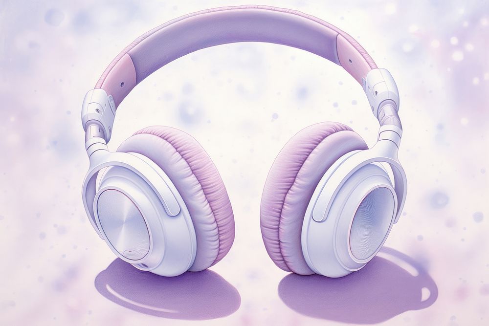  Headphone headphones headset purple. AI generated Image by rawpixel.