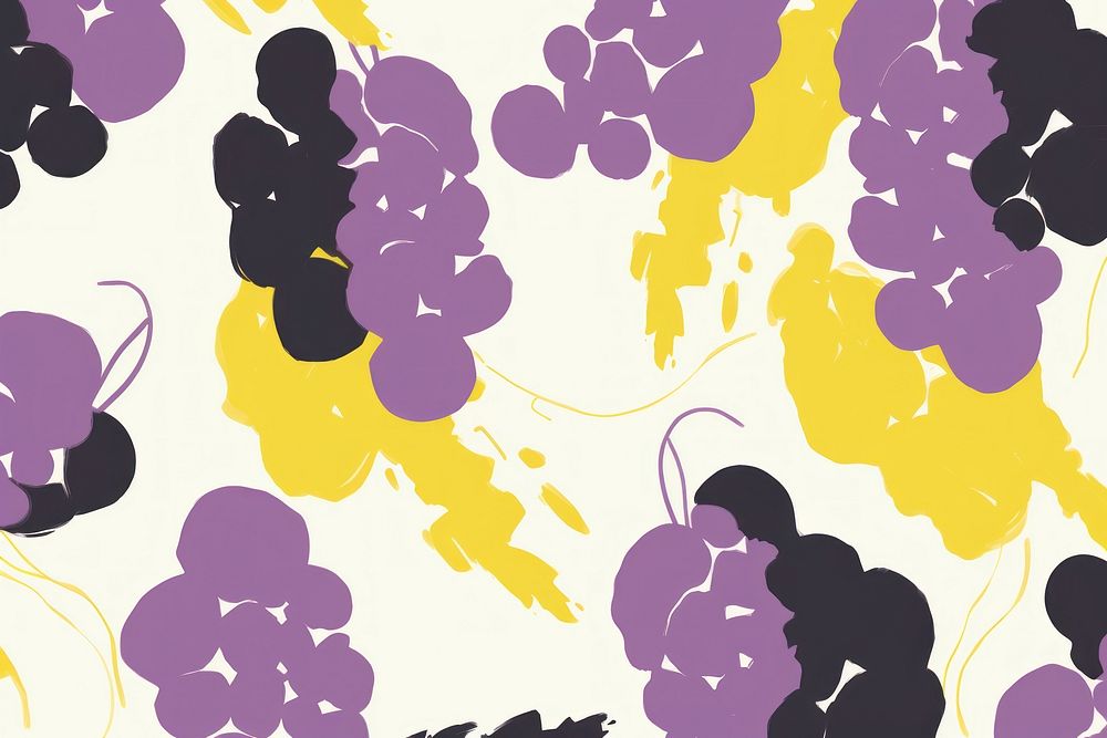 Stroke painting of a grapes pattern purple plant.