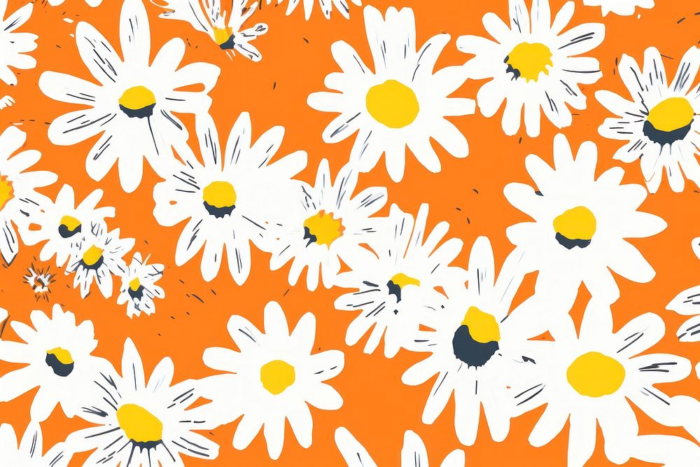 Stroke painting of daisy outdoors pattern flower.
