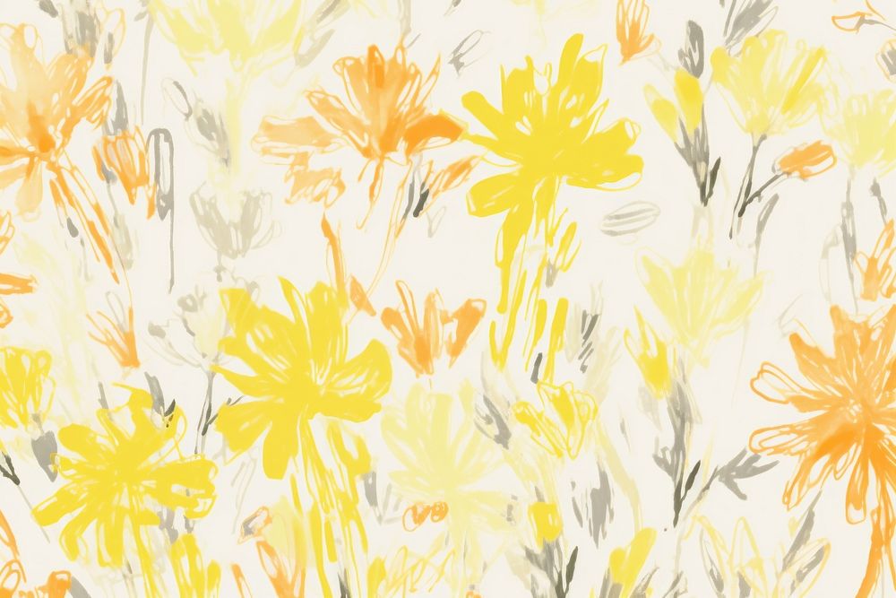 Painting of summer flower pattern plant line.
